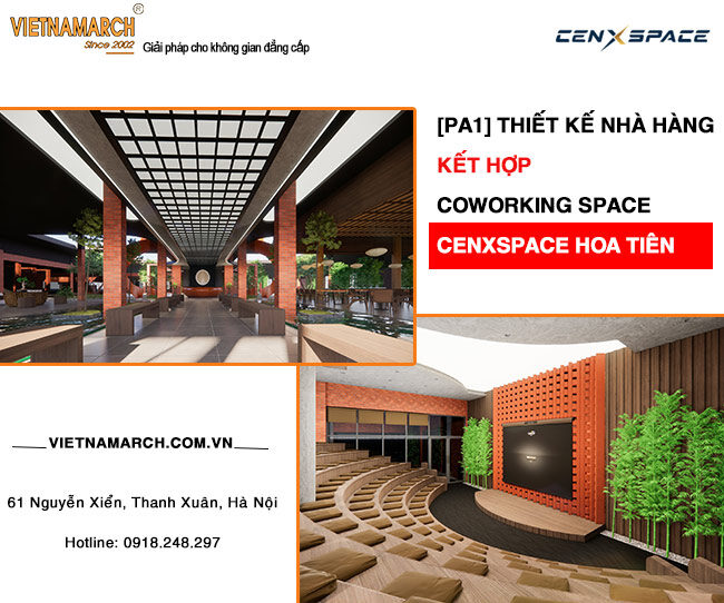 Thiết kế coworking space kết hợp dịch vụ nhà hàng tầng 1 Phoenix Plaza
