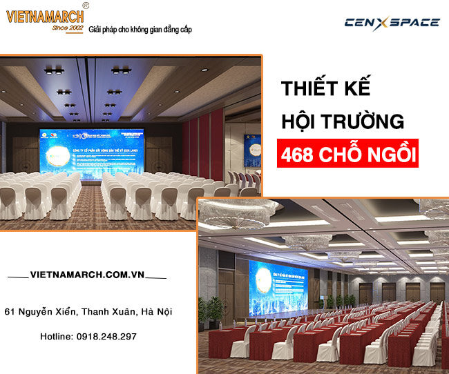 Thiết kế hội trường văn phòng 468 chỗ ngồi tại Xuân Thành Hà Tĩnh