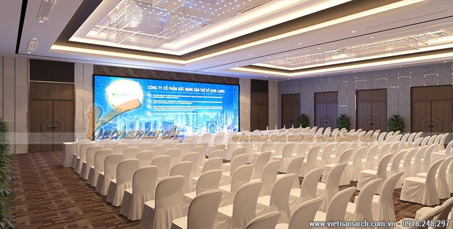 Thiết kế hội trường văn phòng 468 chỗ ngồi tại Xuân Thành Hà Tĩnh > Thiết kế hội trường 468 chỗ ngồi