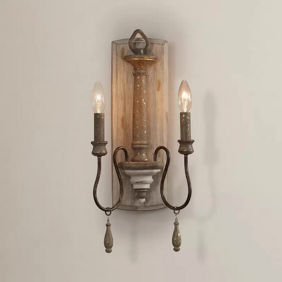 99+ mẫu đèn trang trí nhà gỗ, nhà cổ- Lưu giữ nét đẹp không gian xưa > Đèn ốp tường nhà cổ