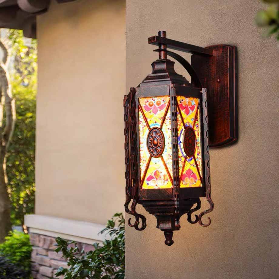 99+ mẫu đèn trang trí nhà gỗ, nhà cổ- Lưu giữ nét đẹp không gian xưa > Đèn ốp tường nhà cổ