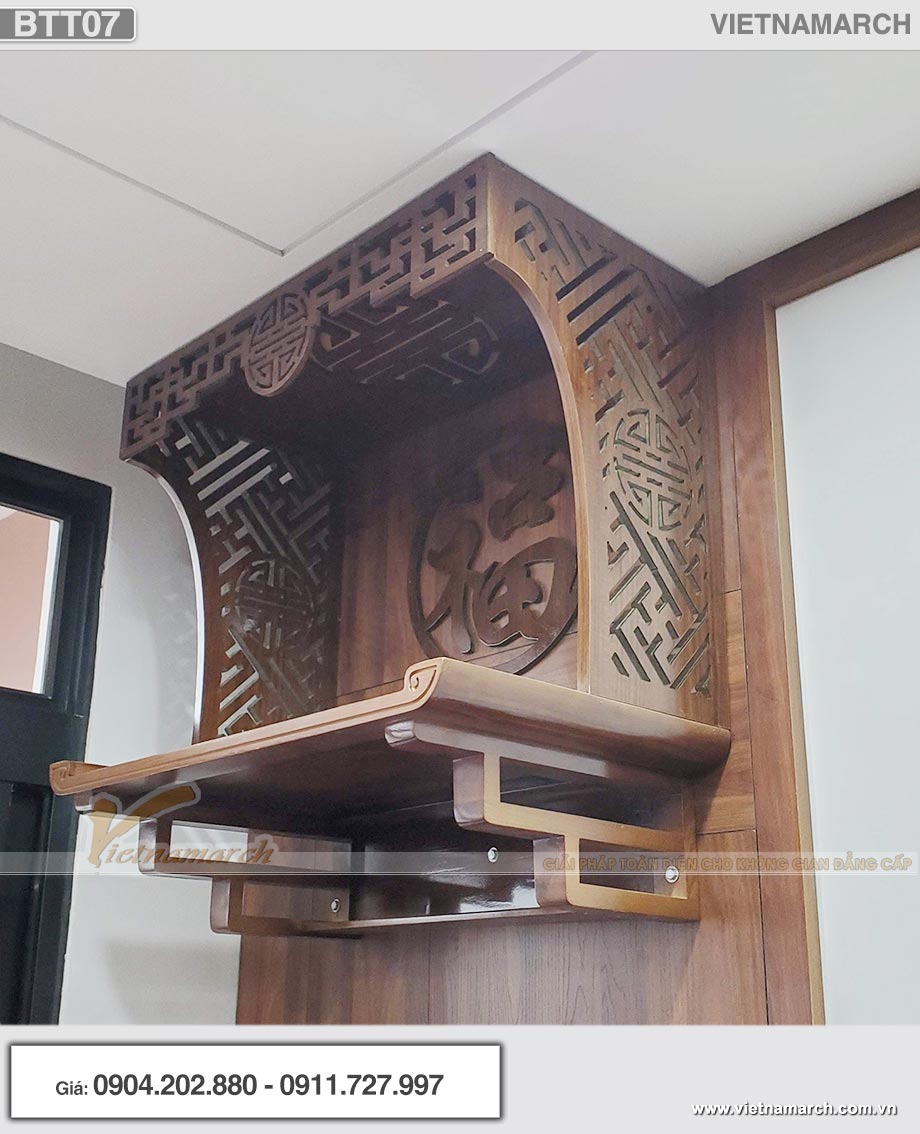 mẫu bàn thờ treo gỗ hương 61x107 cm 2