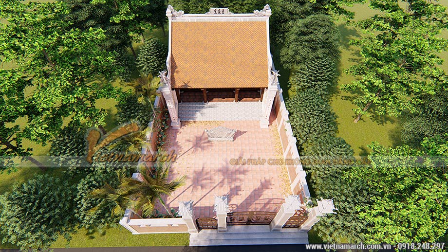 Phối cảnh 3D mẫu thiết kế nhà thờ họ 3 gian tại Lào Cai > Phối cảnh 3D mẫu thiết kế nhà thờ họ 3 gian tại Lào Cai